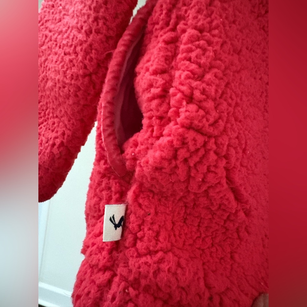 Joules Poppy Red Fleece Pullover Jacket Coat Toddler Kids Unisex Size 5 Year - Picture 6 of 10